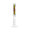 Ruckus Glass Triple Honeycomb Straight Water Pipe with White Lip
