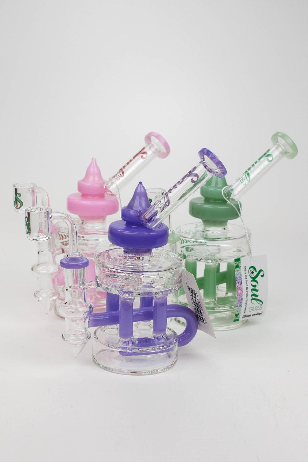 Soul glass 2-in-1 double deck recycler water pipes_0