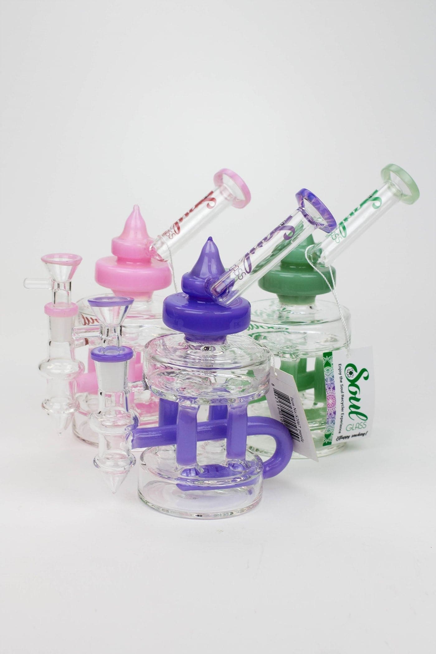 Soul glass 2-in-1 double deck recycler water pipes_4
