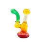 Rasta Color 14mm Male Joint Sherlock Pipe with Quartz Banger