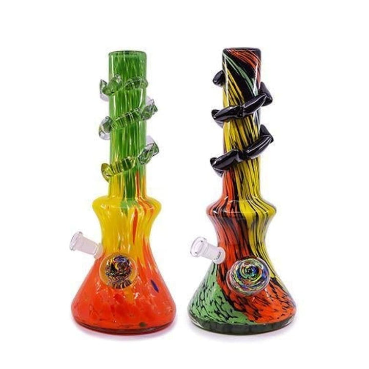 Tribal Soft Glass Pipe with Colorful Twist
