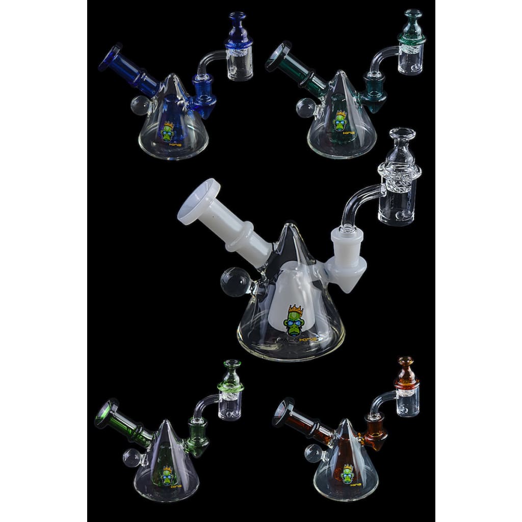 Space King Glass Mini Rig with Cone Head Percolator – Mile High Glass Pipes