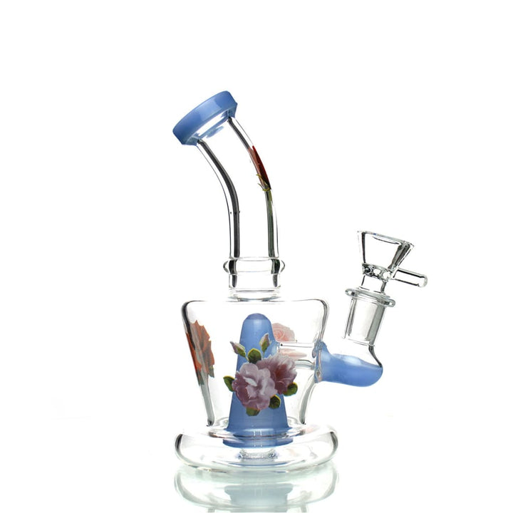 Stylish 7’ Flower Sticker Water Pipe With 14mm Male Bowl