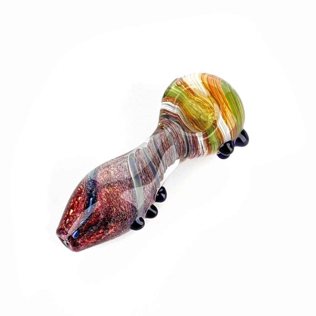 Swirl Design Hand Pipe with Spiral Filigree Glass Detailing