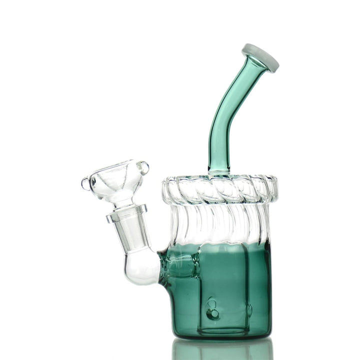 Vibrant 7" Color Tube Base Water Pipe With 14mm Male Bowl