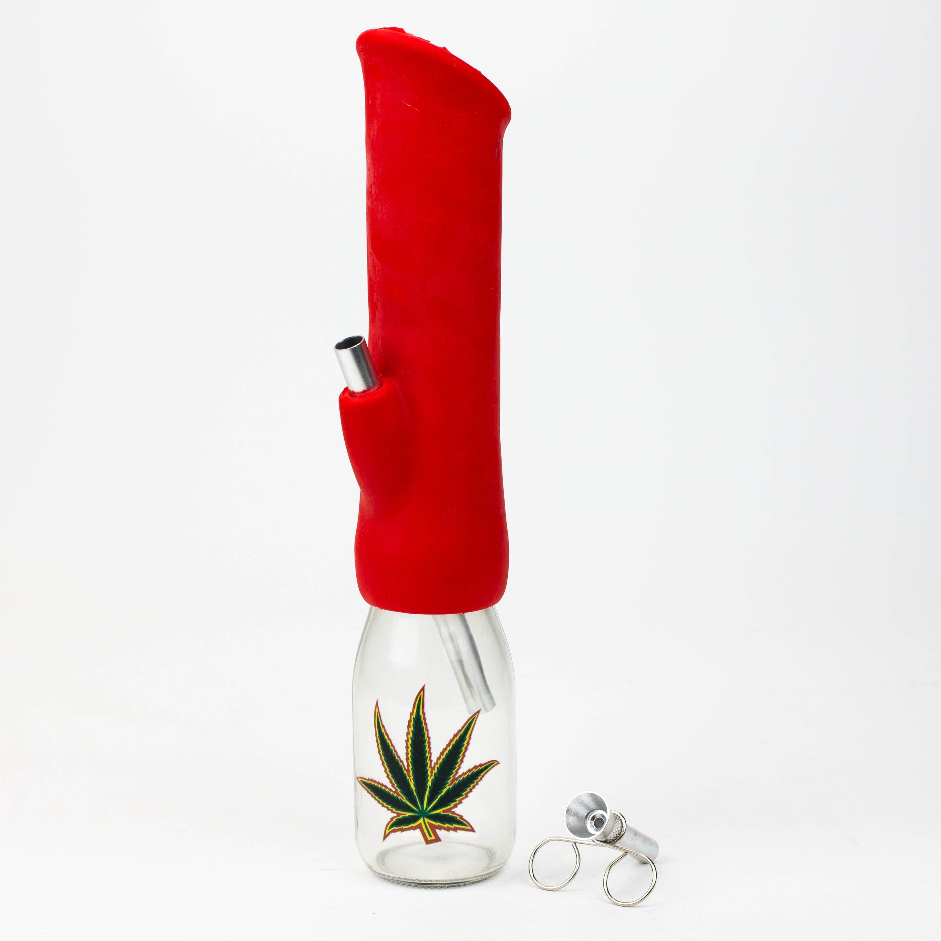 Silicone water bong with glass base_6