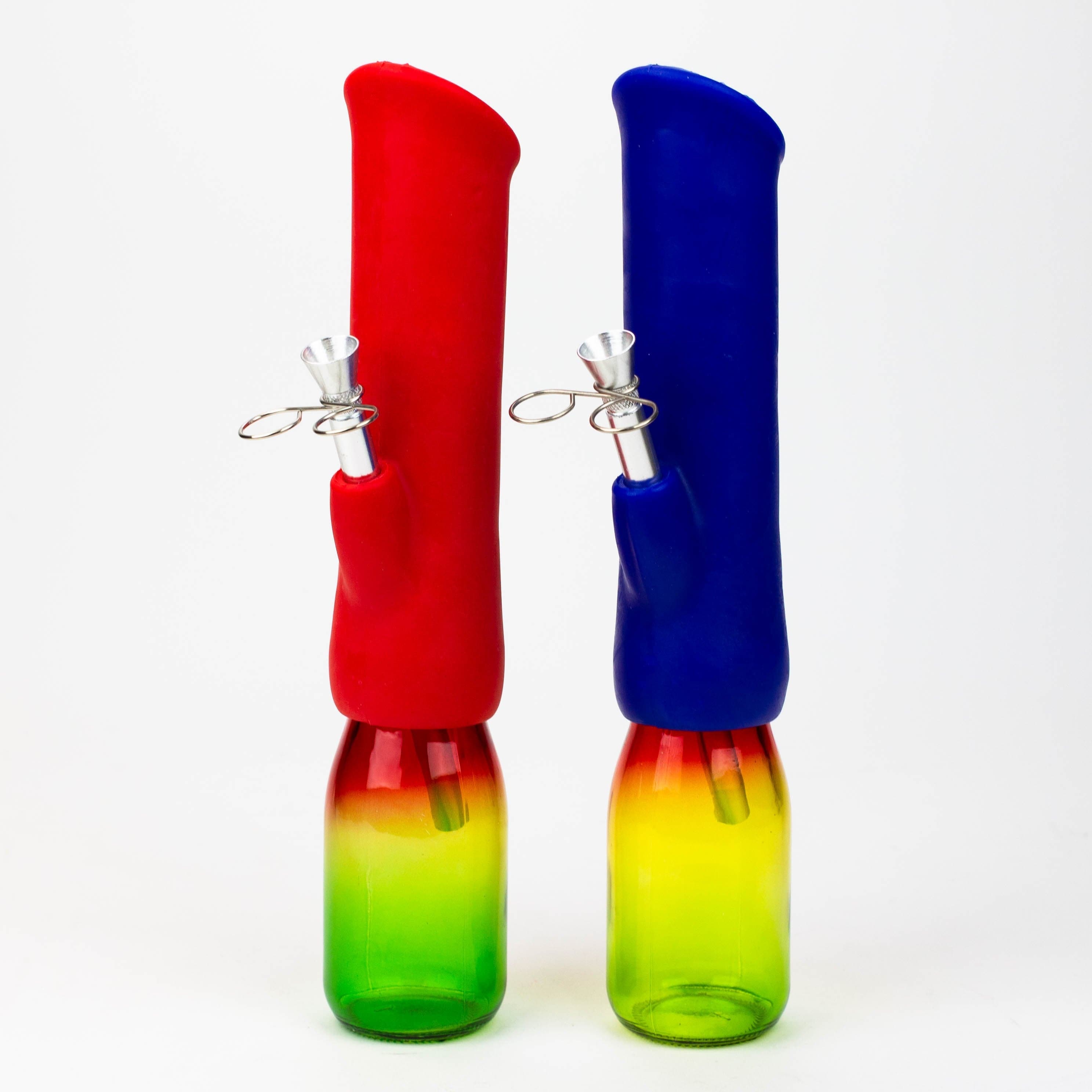 Silicone water bong with glass base_0