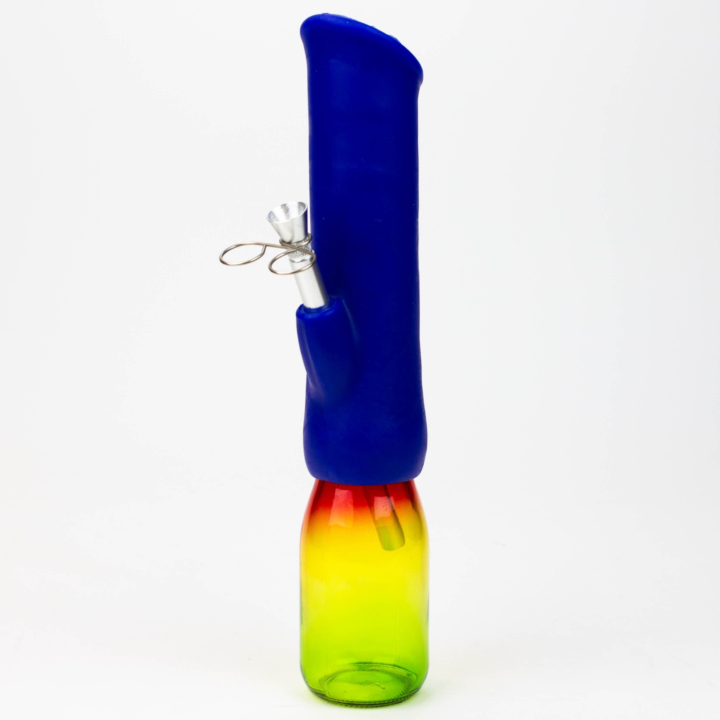 Silicone water bong with glass base_1