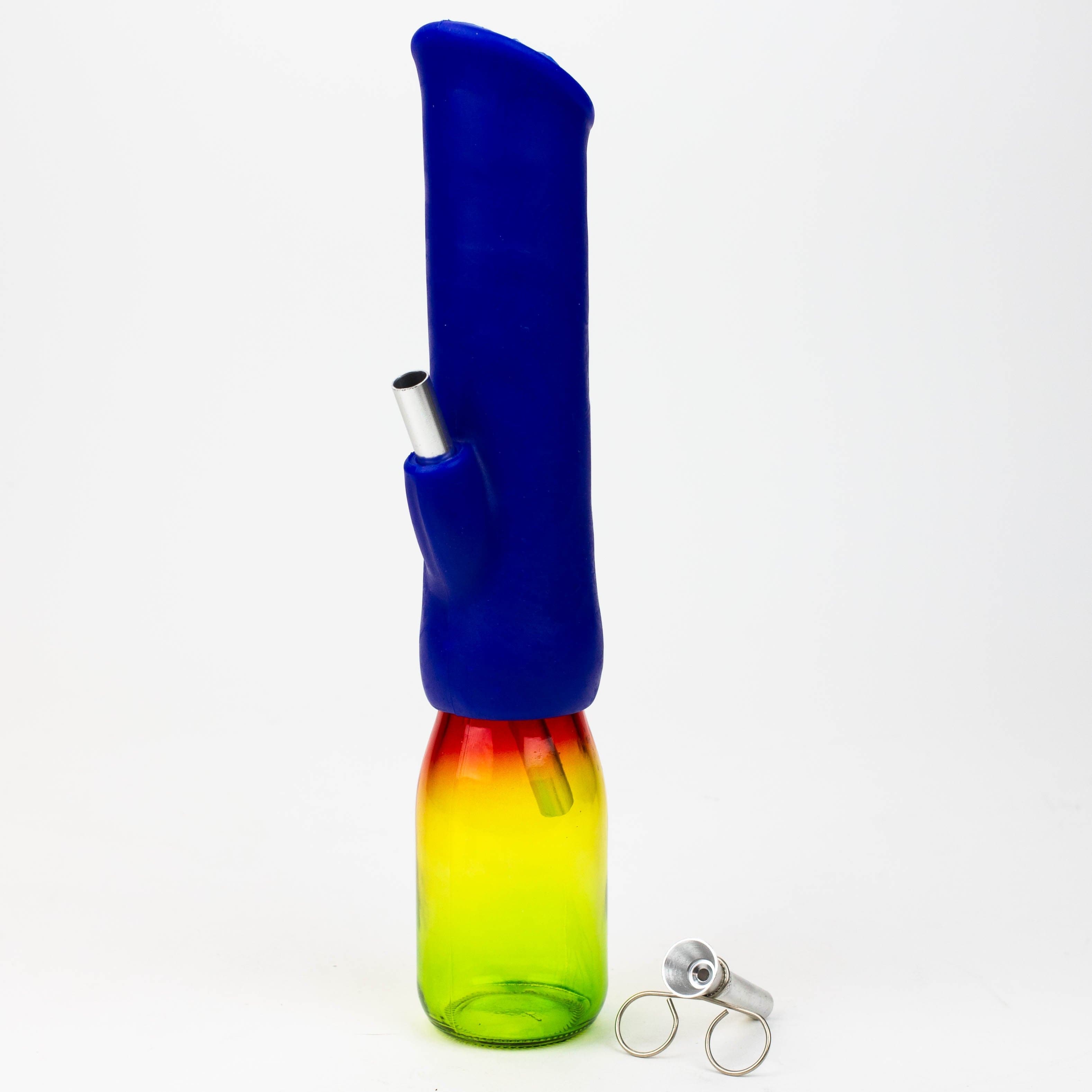Silicone water bong with glass base_7