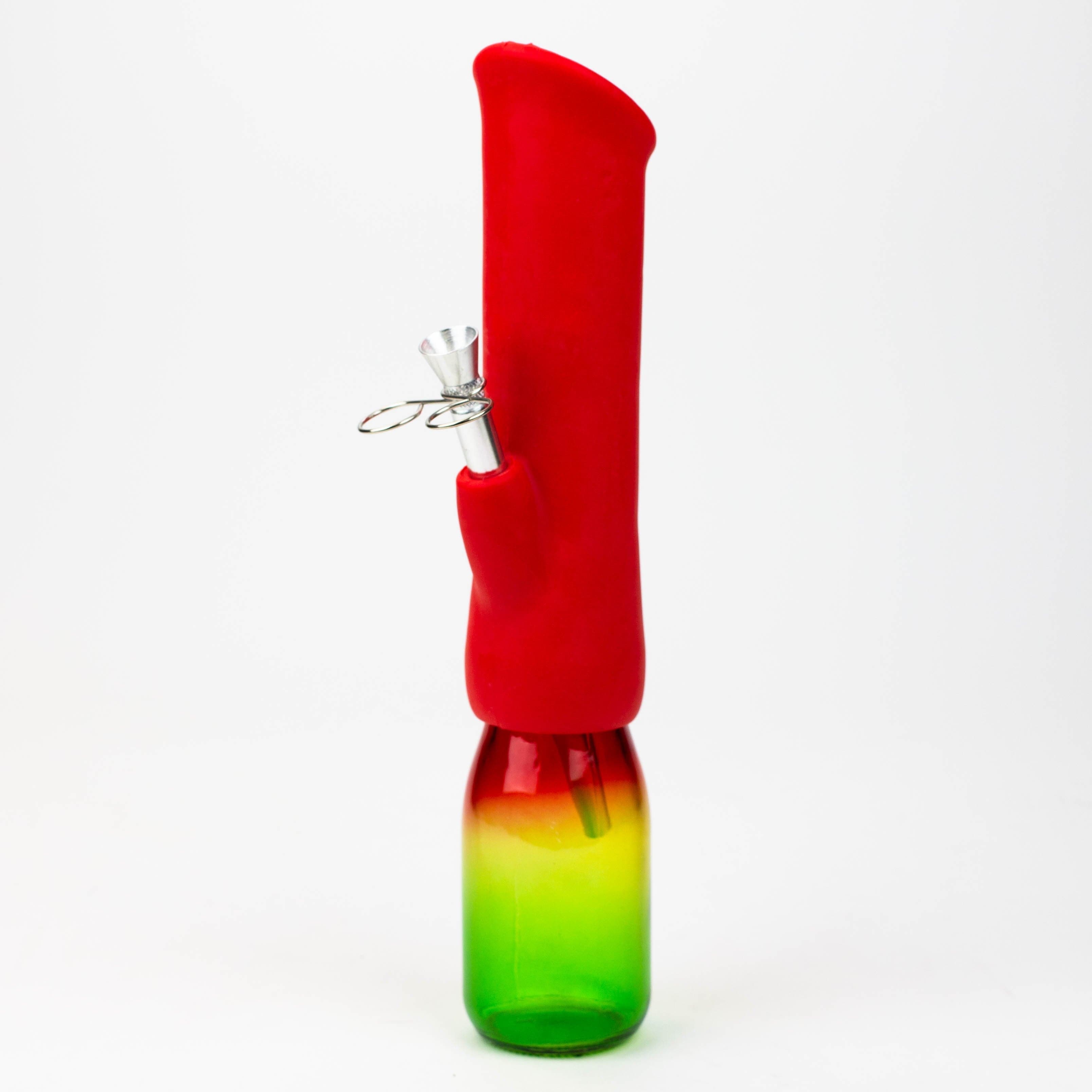 Silicone water bong with glass base_2