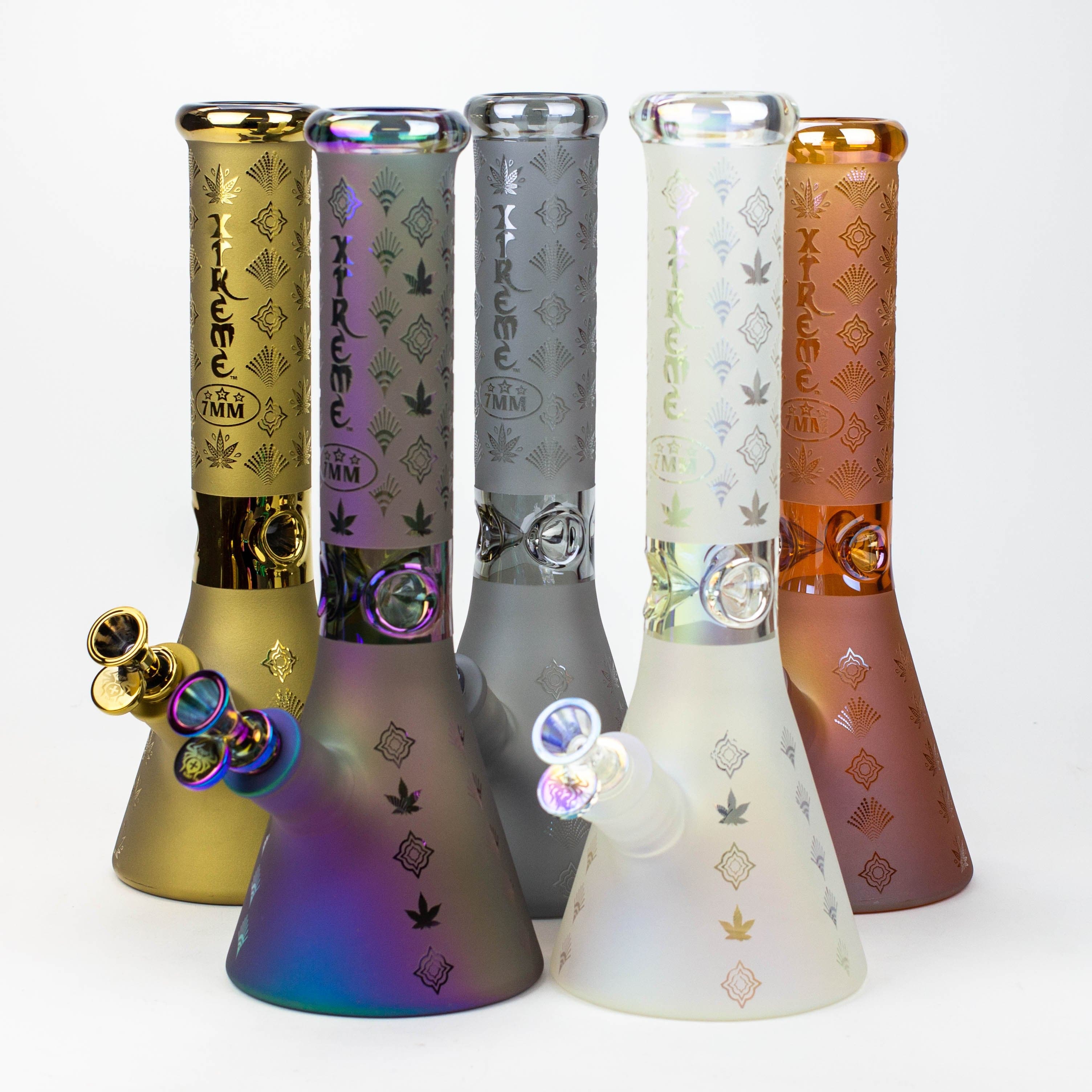 Xtreme glass sandblast electroplated glass beaker water pipes_0